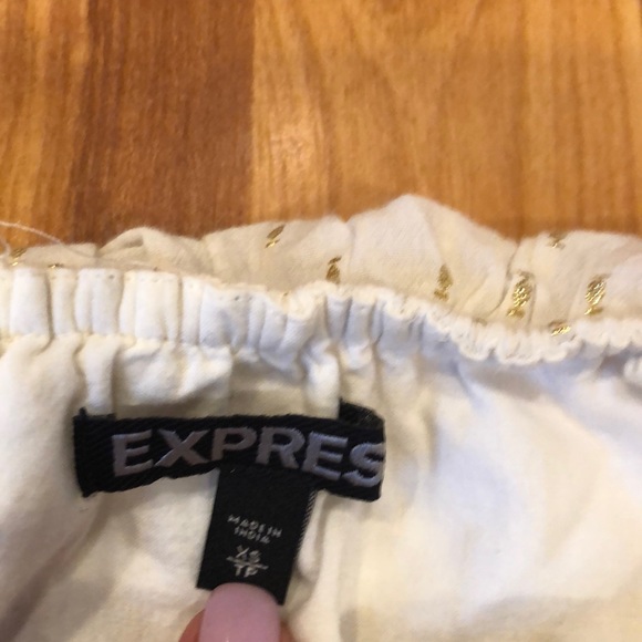 Woman’s “Express” Cream and Gold Mini Dress - Picture 4 of 7